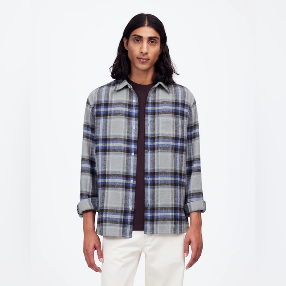NWOT Madewell Brushed Flannel Easy Long-Sleeve Shirt Medium